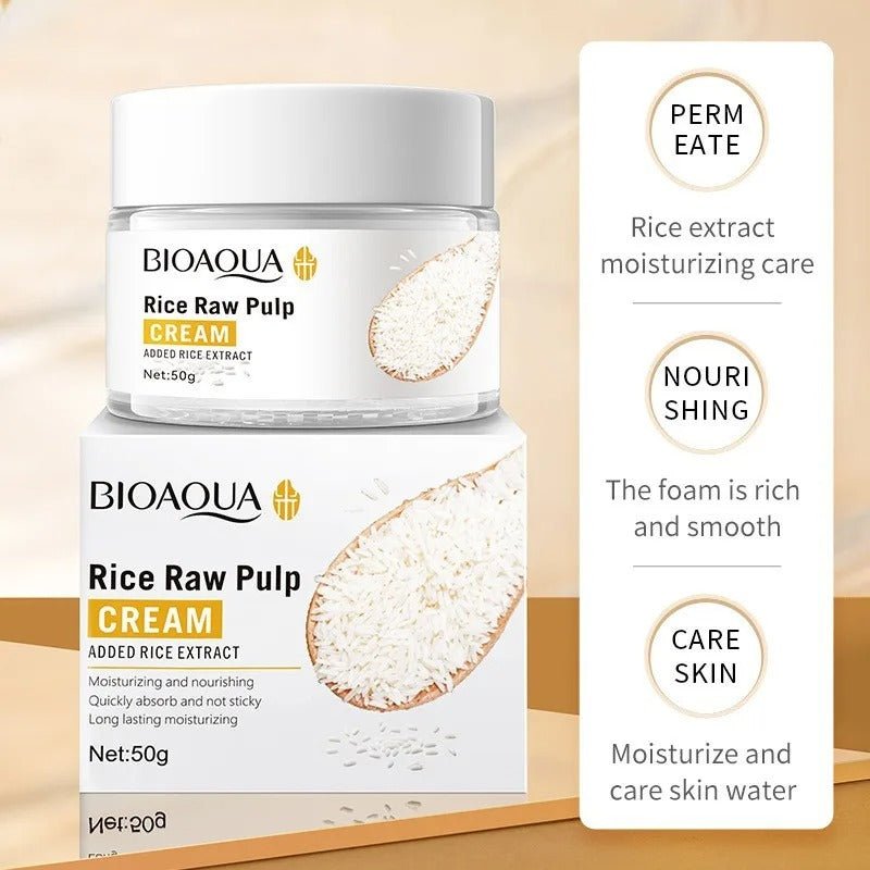 6pcs/set BIOAQUA Rice Raw Pulp Skin Care Sets Face Cream - Emirex