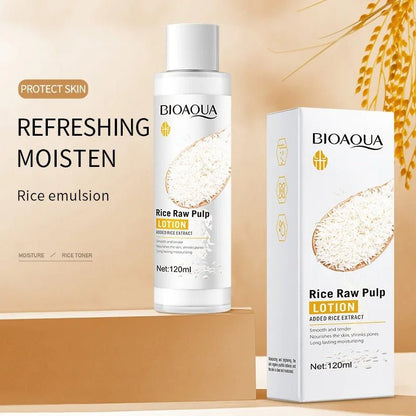 6pcs/set BIOAQUA Rice Raw Pulp Skin Care Sets Face Cream - Emirex