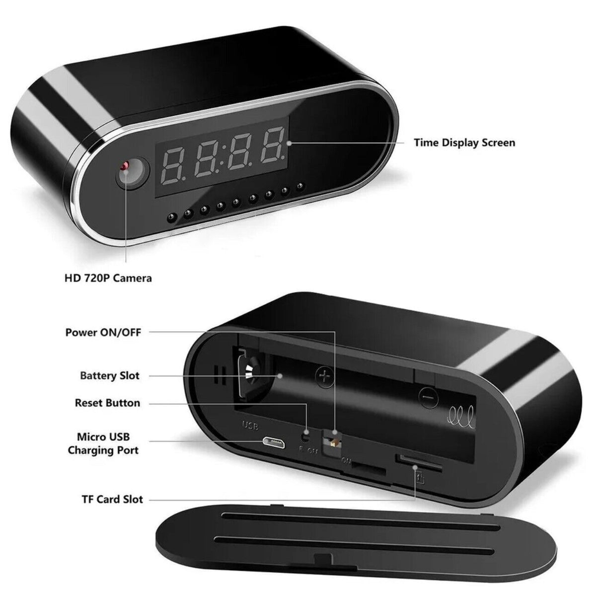 Baby Monitor Mini Clock Camera HD - Emirex