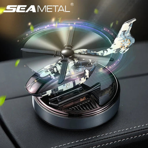 Car Solar Air Freshener Automatic Rotation Dashboard Helicopter - Emirex