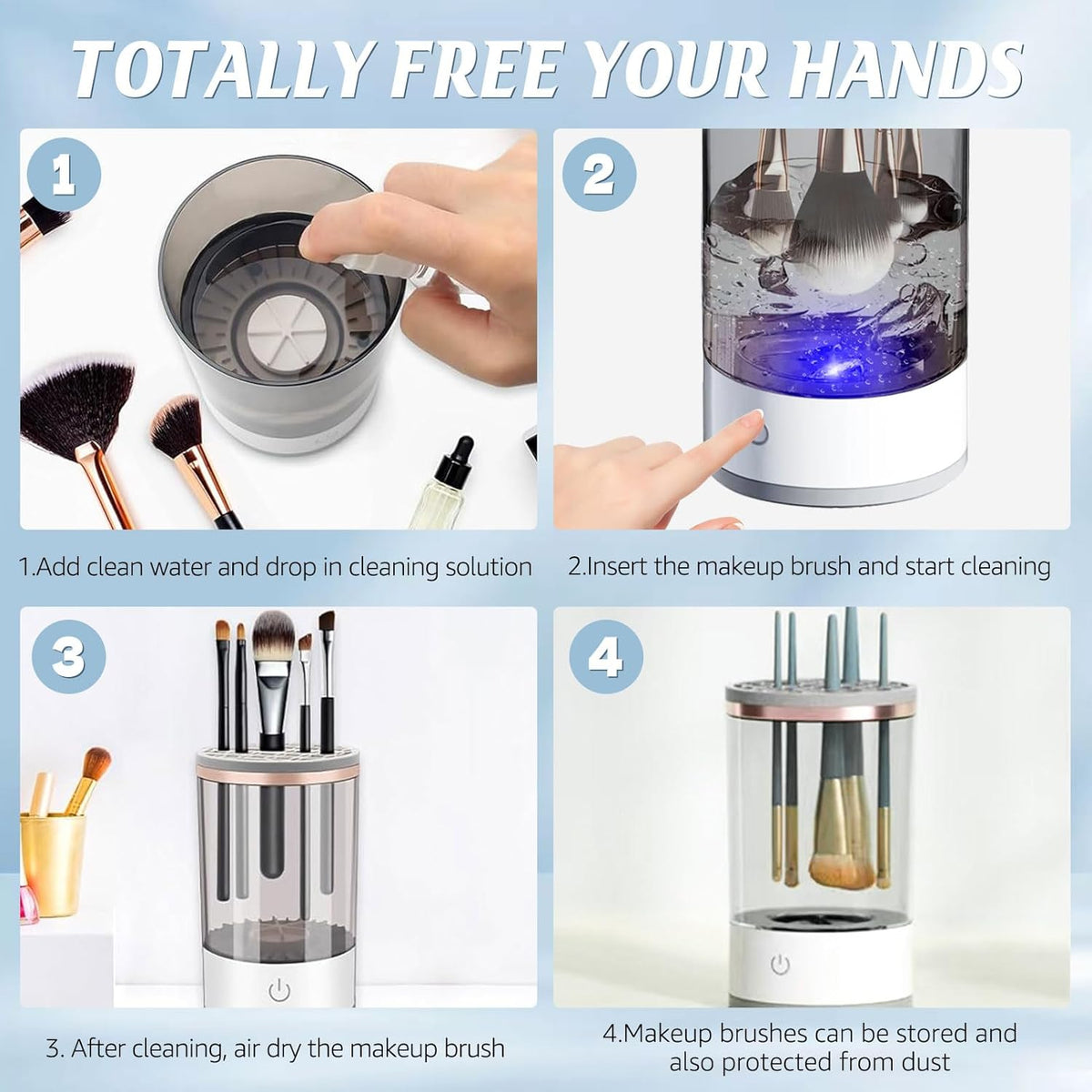 Electric Makeup Brush Cleaner – Clean & Dry in Seconds! - Emirex