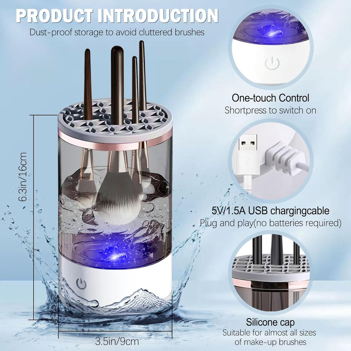 Electric Makeup Brush Cleaner – Clean & Dry in Seconds! - Emirex
