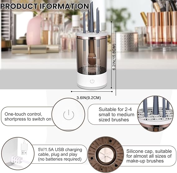 Electric Makeup Brush Cleaner – Clean & Dry in Seconds! - Emirex
