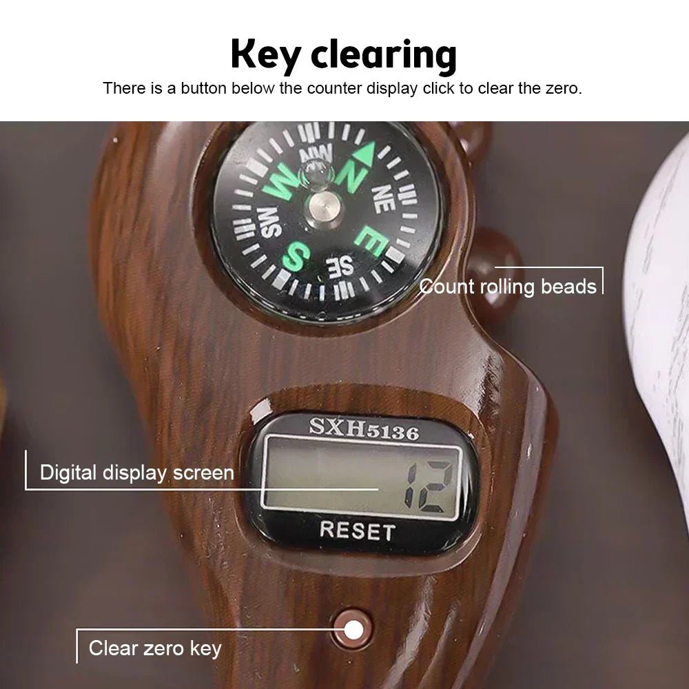 Electronic Digital Tally Counter with Compass Tassel Finger - Emirex