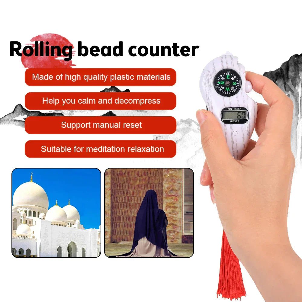 Electronic Digital Tally Counter with Compass Tassel Finger - Emirex