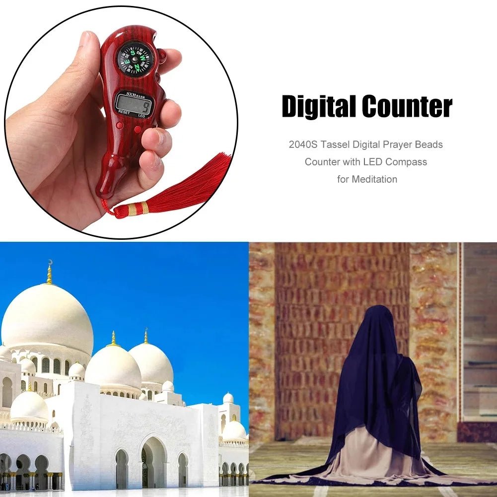 Electronic Digital Tally Counter with Compass Tassel Finger - Emirex