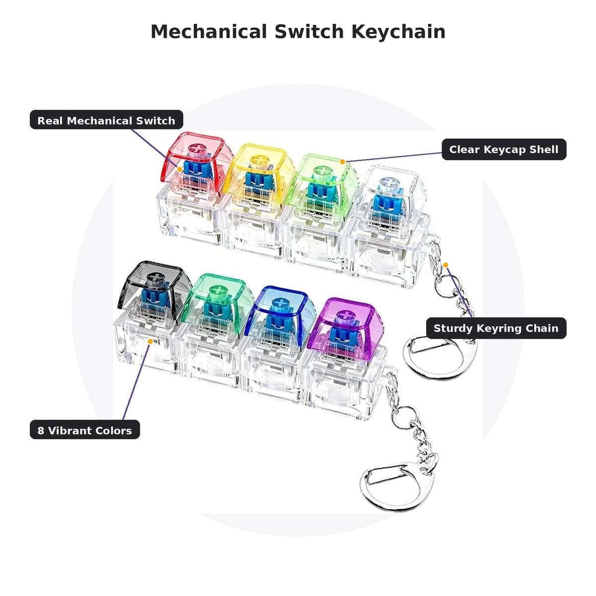 Mechanical Switch Keychain – 8 Colors | Emirex - Emirex