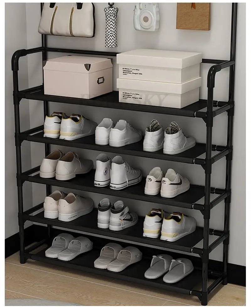 Multi-Layer Shoe Rack aur Coat Rack Storage DIY Clothes Hanger - Emirex
