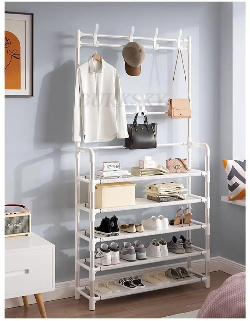 Multi-Layer Shoe Rack aur Coat Rack Storage DIY Clothes Hanger - Emirex