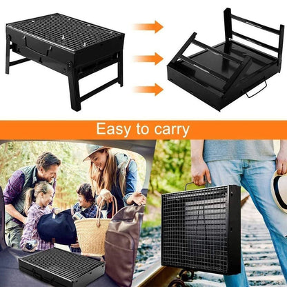 New Folding Portable Barbecue Charcoal Stainless Grill - Emirex