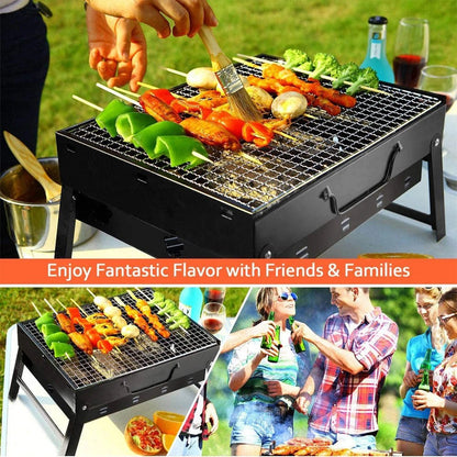 New Folding Portable Barbecue Charcoal Stainless Grill - Emirex
