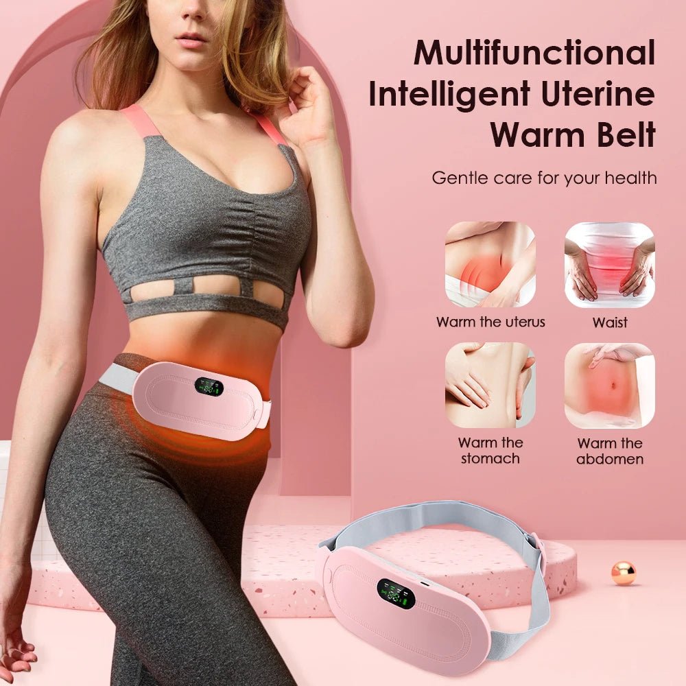 Rechargeable Menstrual Heating Pad Relief Pain Belt Massager - Emirex